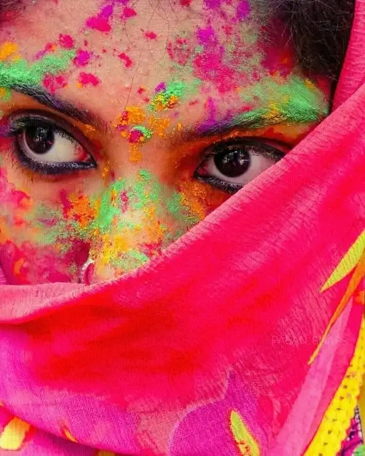 Holi festival celebration in india with traditional colors