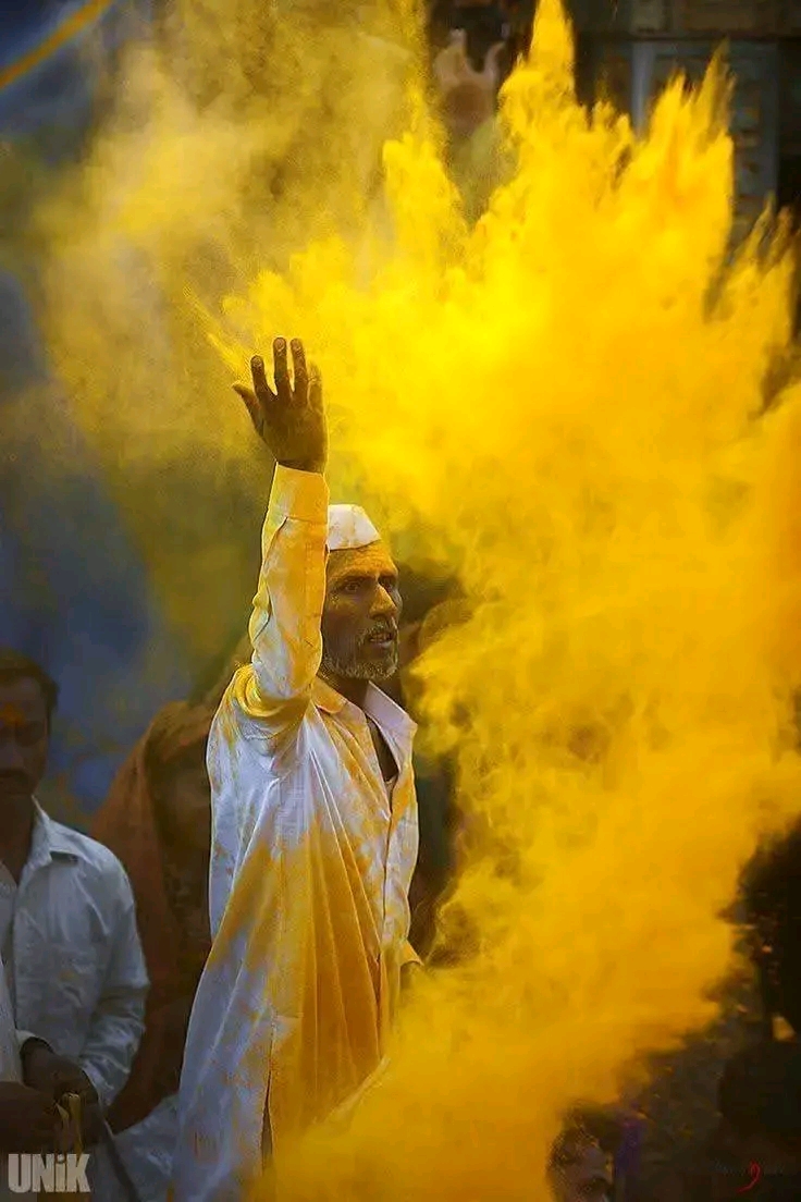 Holi festival celebration in india with traditional colors